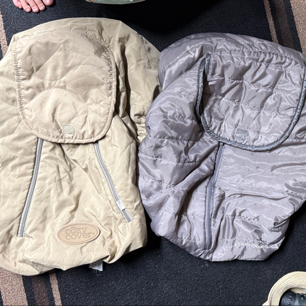 Kids Tan and Gray Sleeping Bag Set